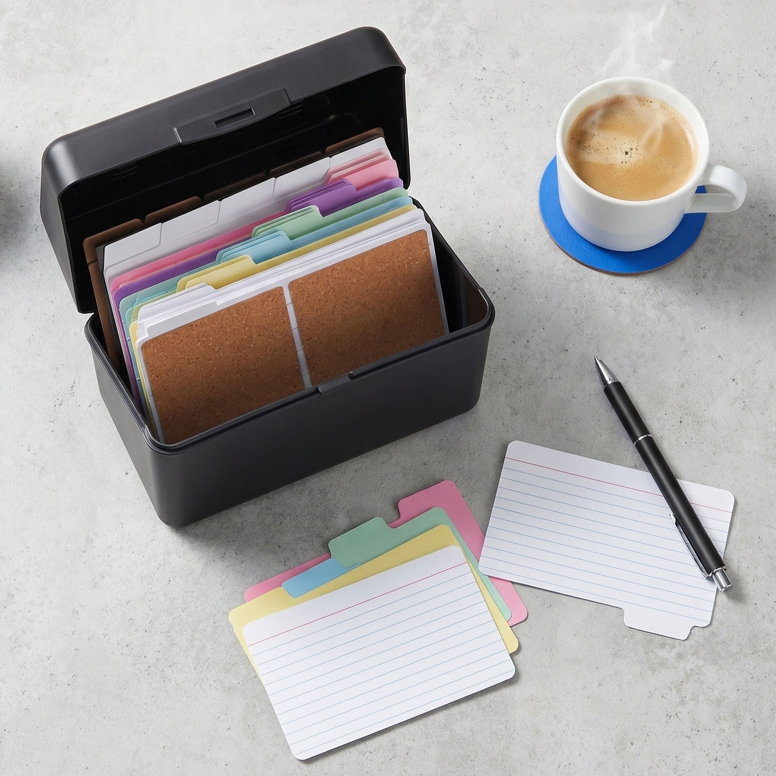 Card Index Box - 2 Ensembles de Boîtes de Rangement