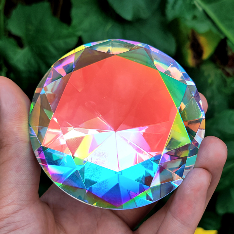 Paper Weight Crystal - 30-80mm AB coloré K9 cristal diamant
