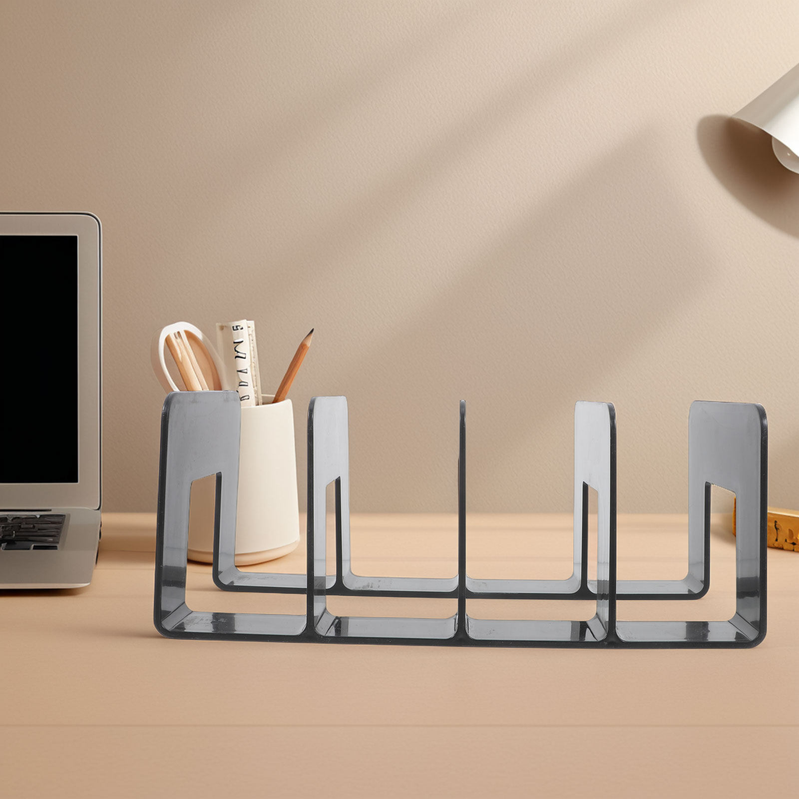 Magazine Holder Rack - Organisateur de bureau multi-compartiments pour livres,